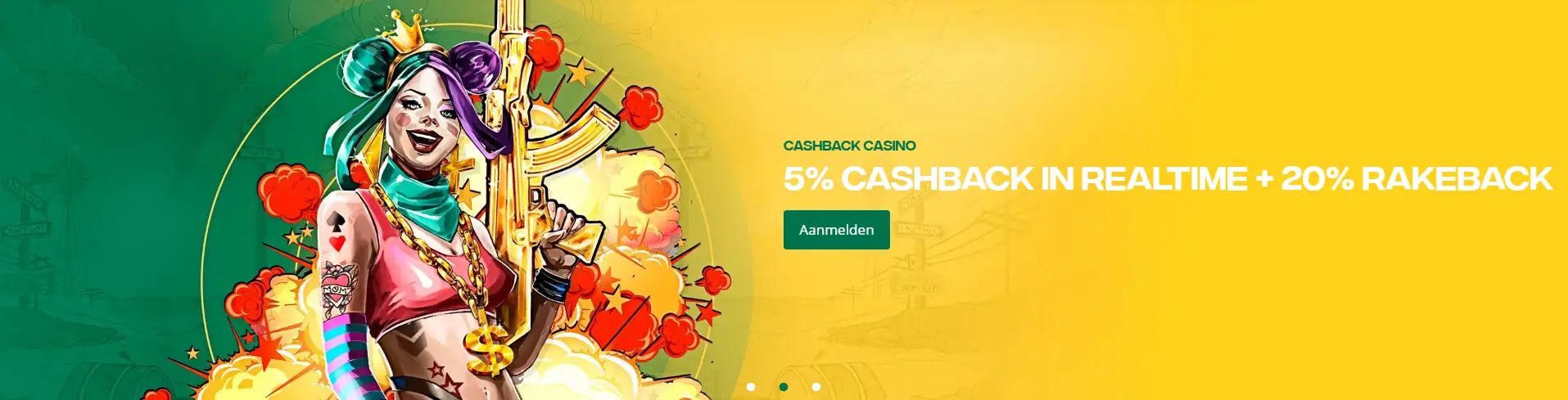 Welkomstbanner van het online casino – openingsbeeld
