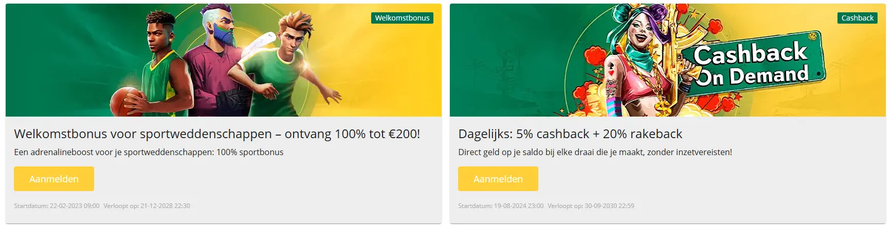 Cashback-aanbieding voor verloren inzetten