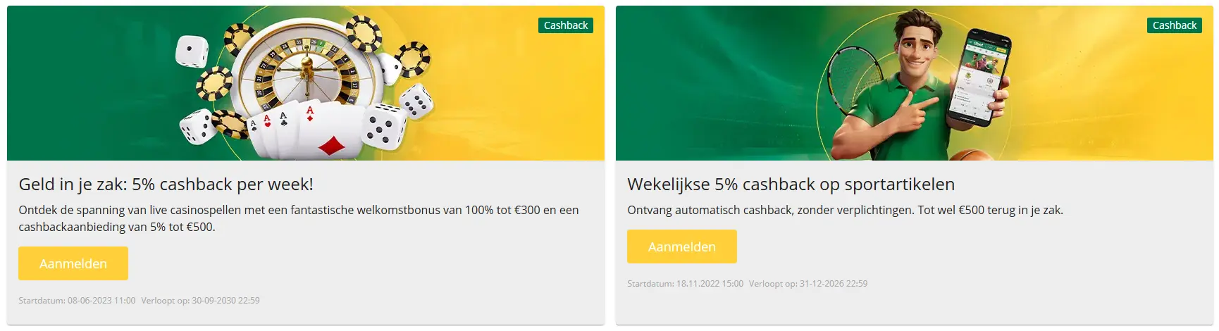 Gratis spins na registratie of storting